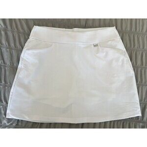 Greg Norman Performance Skort Golf Pickleball White Pull-on Pockets Size Medium